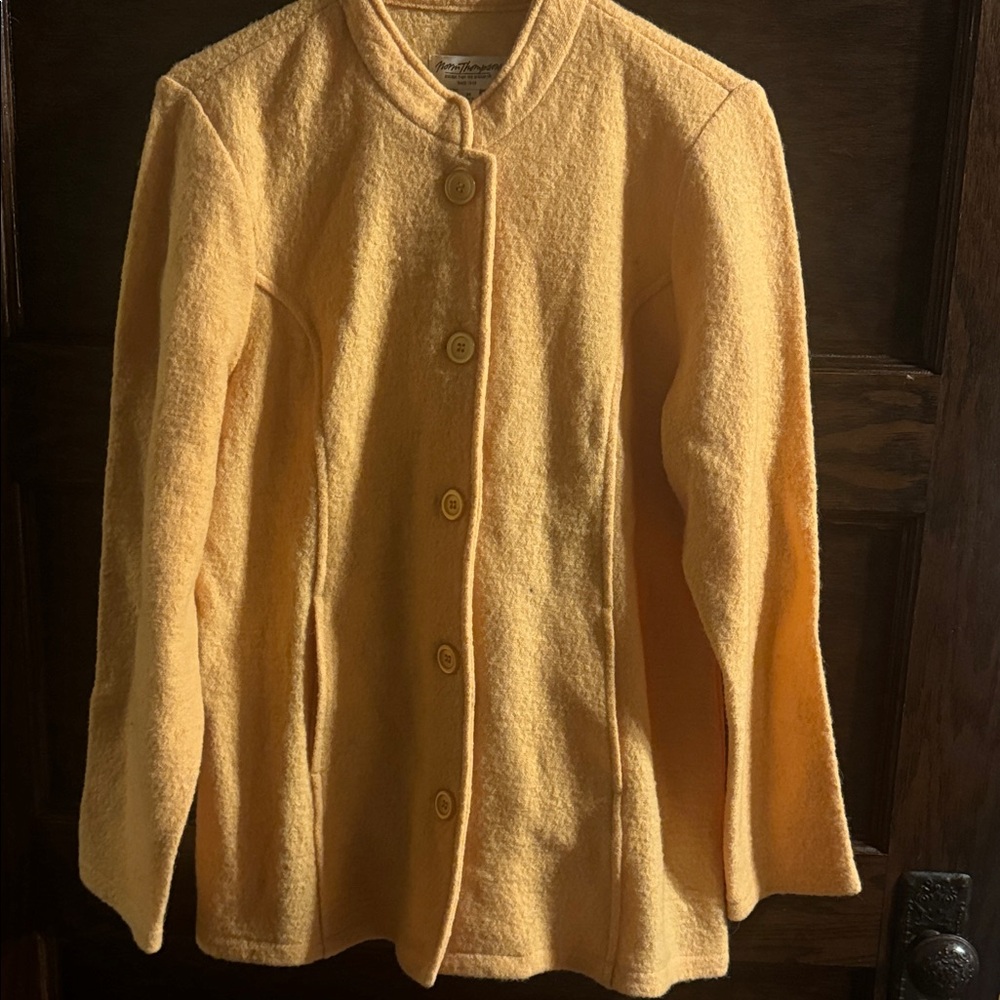 Norm Thompson Women's Orange 100% Wool Jacket, Size M - Picture 1 of 10